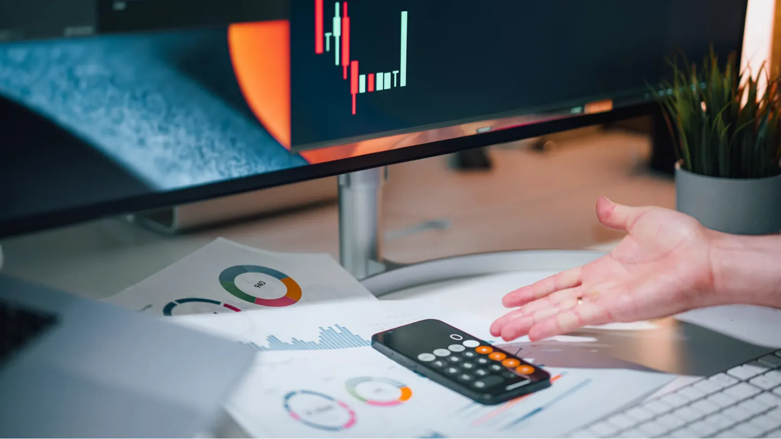 Financial analysis of two tax credits for an IT project using charts and a calculator.