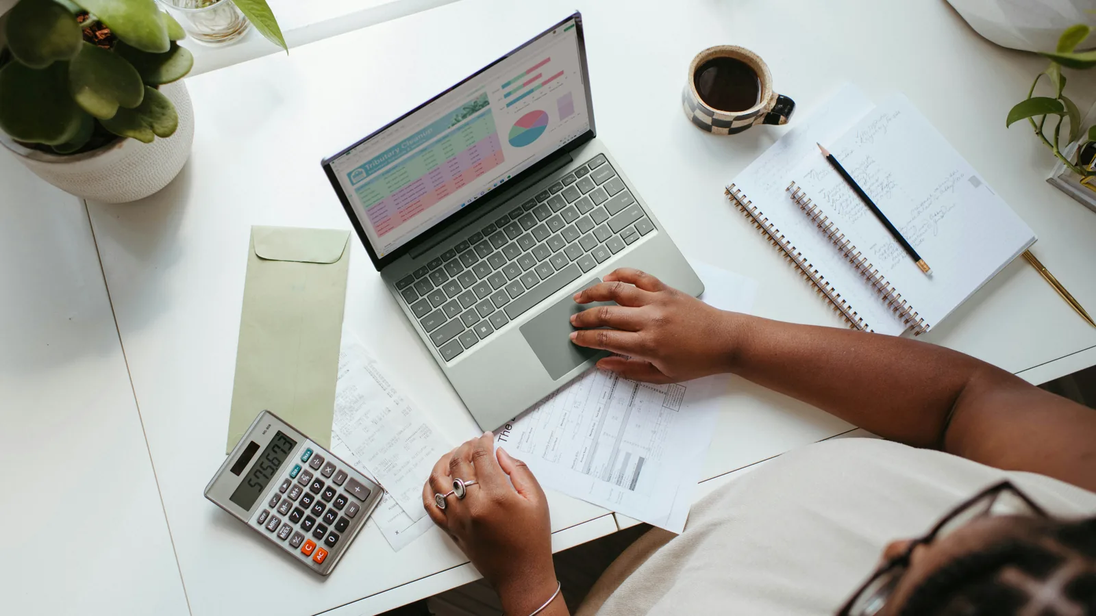 Accountant calculating an SR&ED tax credit in a spreadsheet.